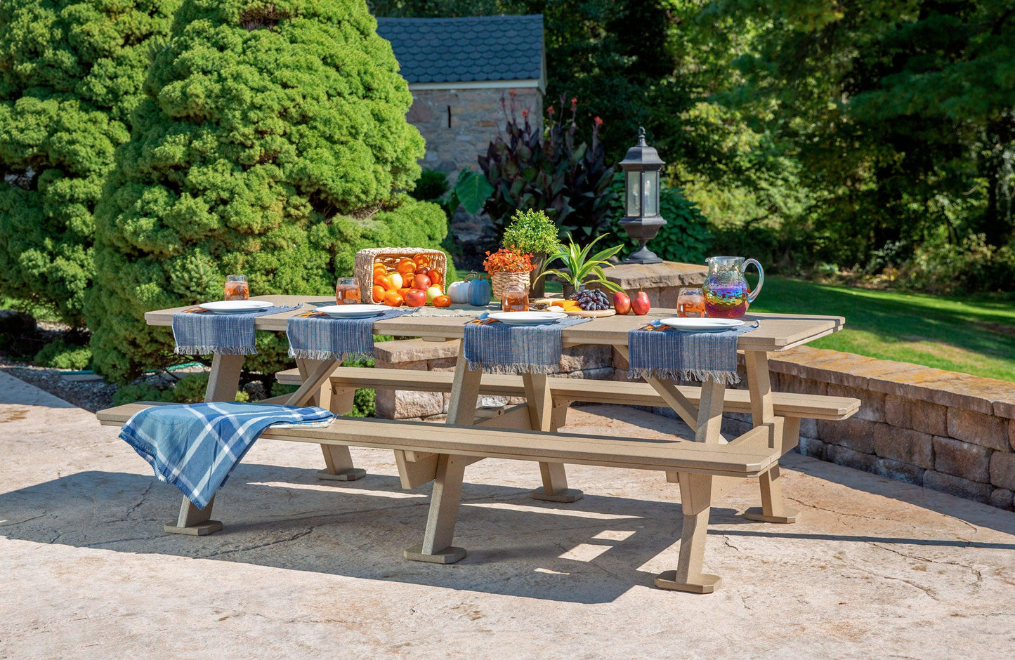 Leisure Lawns Amish Made Recycled Plastic 3' x 8' Picnic Table Model #878 - LEAD TIME TO SHIP 6 WEEKS OR LESS