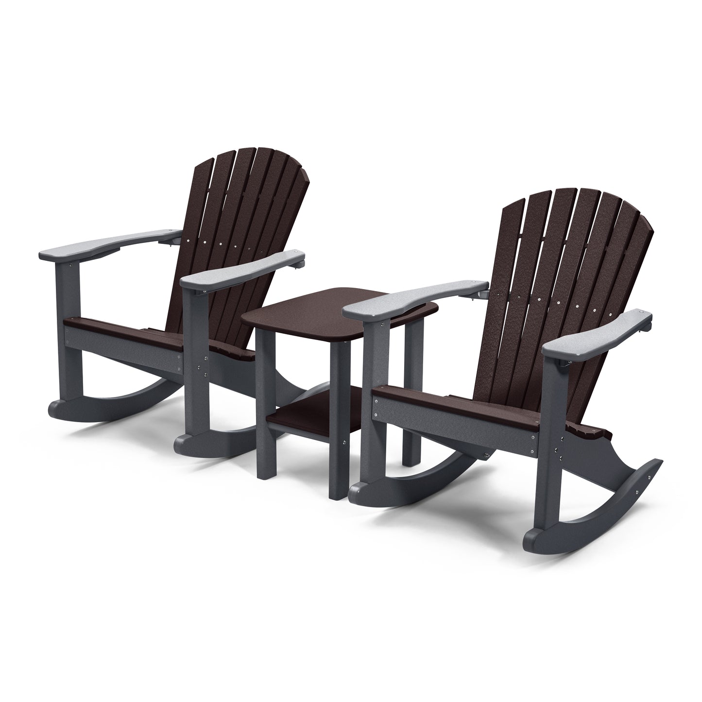 Perfect Choice Furniture Recycled Plastic Classic Adirondack Rocking Chair Set - LEAD TIME TO SHIP 4 WEEKS OR LESS