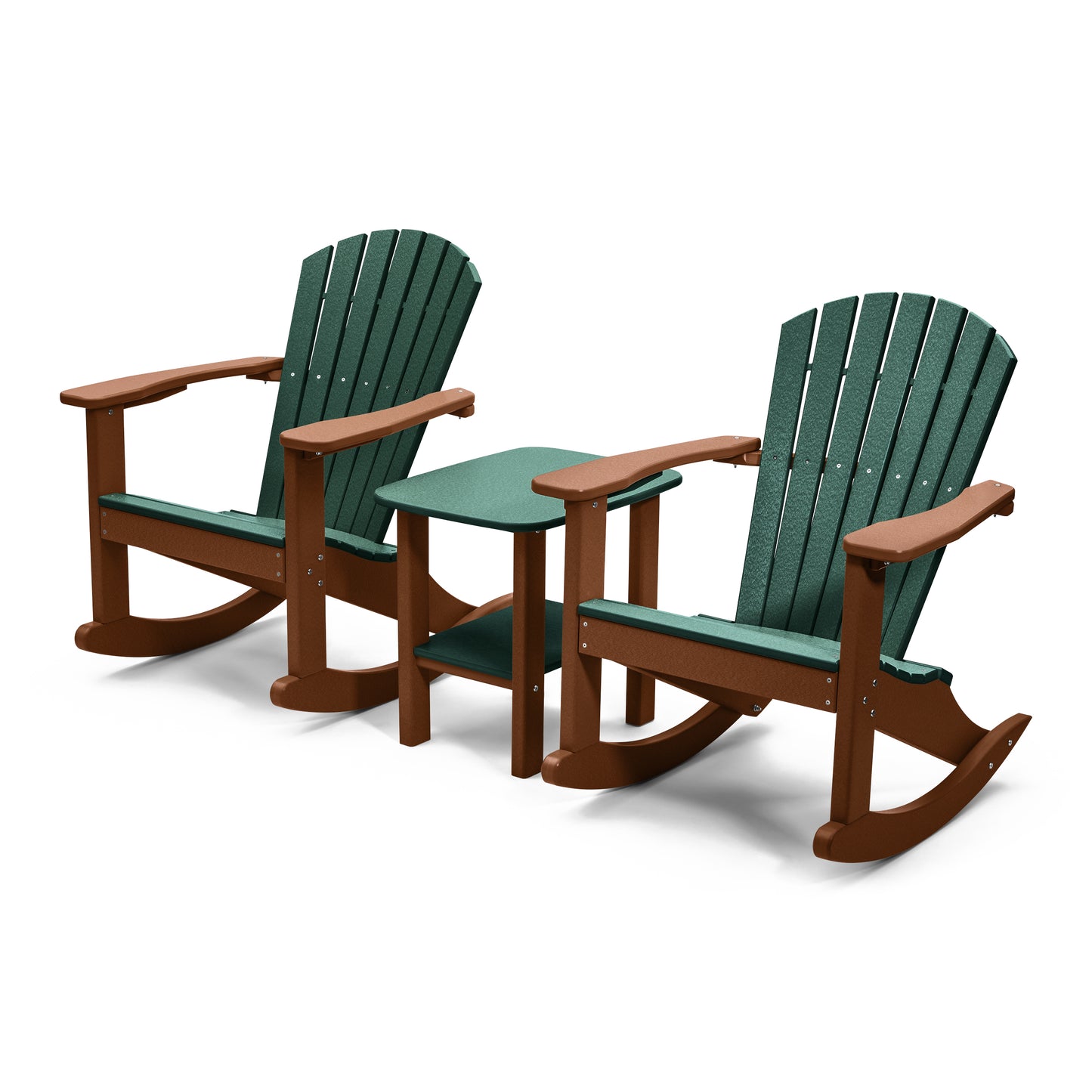 Perfect Choice Furniture Recycled Plastic Classic Adirondack Rocking Chair Set - LEAD TIME TO SHIP 4 WEEKS OR LESS