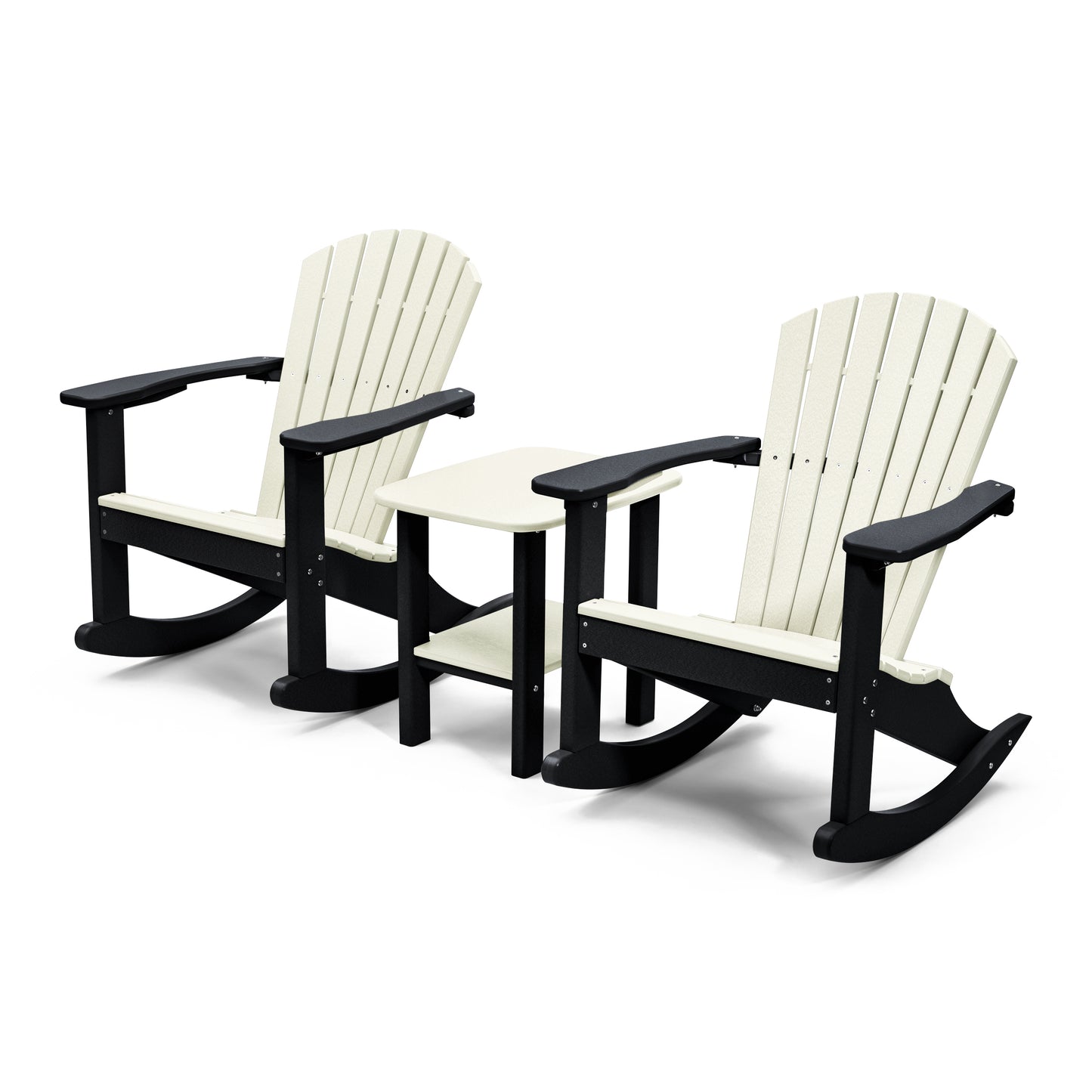 Perfect Choice Furniture Recycled Plastic Classic Adirondack Rocking Chair Set - LEAD TIME TO SHIP 4 WEEKS OR LESS