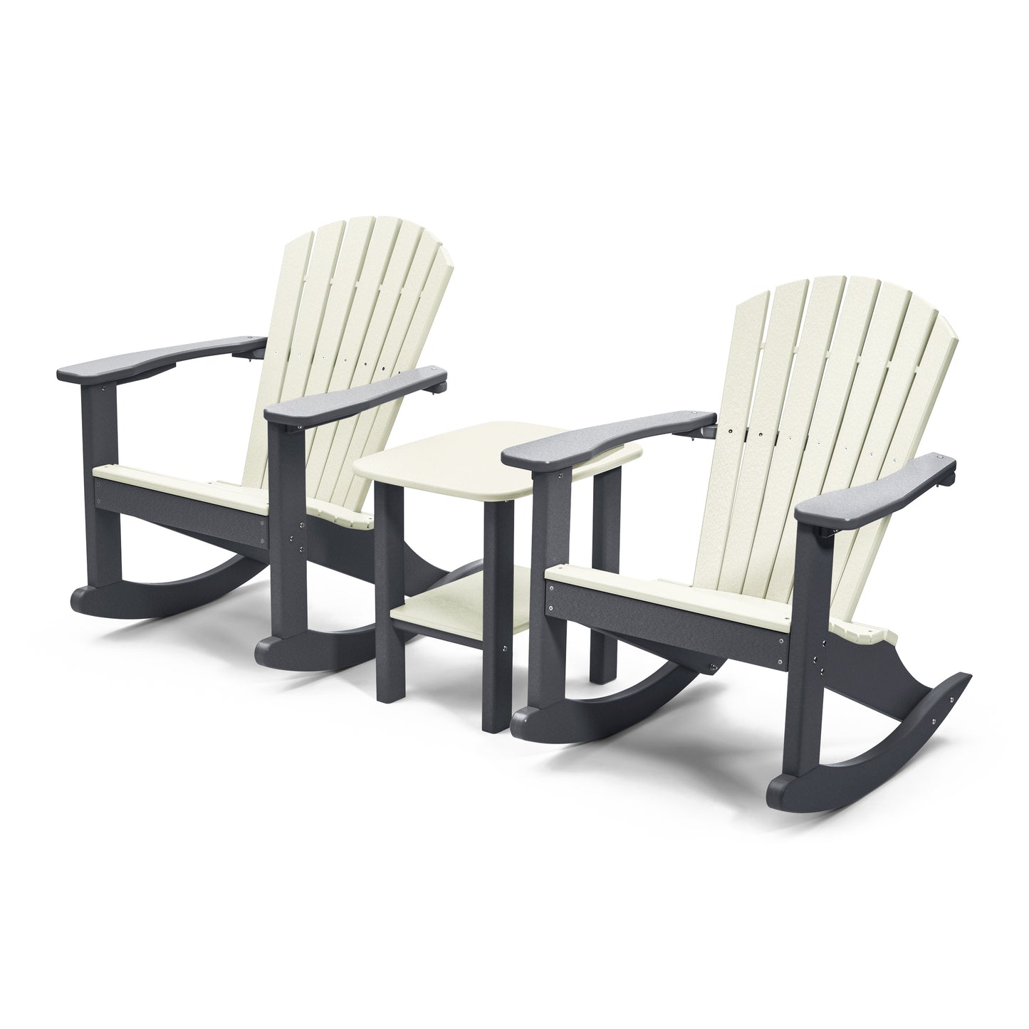 Perfect Choice Furniture Recycled Plastic Classic Adirondack Rocking Chair Set - LEAD TIME TO SHIP 4 WEEKS OR LESS