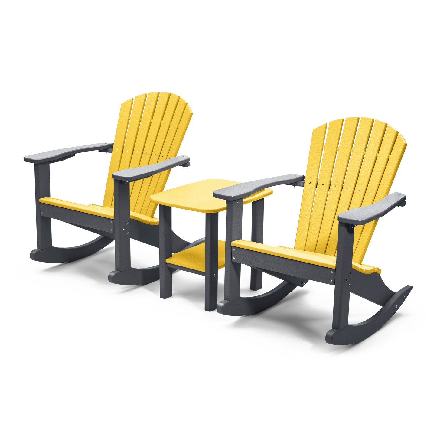 Perfect Choice Furniture Recycled Plastic Classic Adirondack Rocking Chair Set - LEAD TIME TO SHIP 4 WEEKS OR LESS