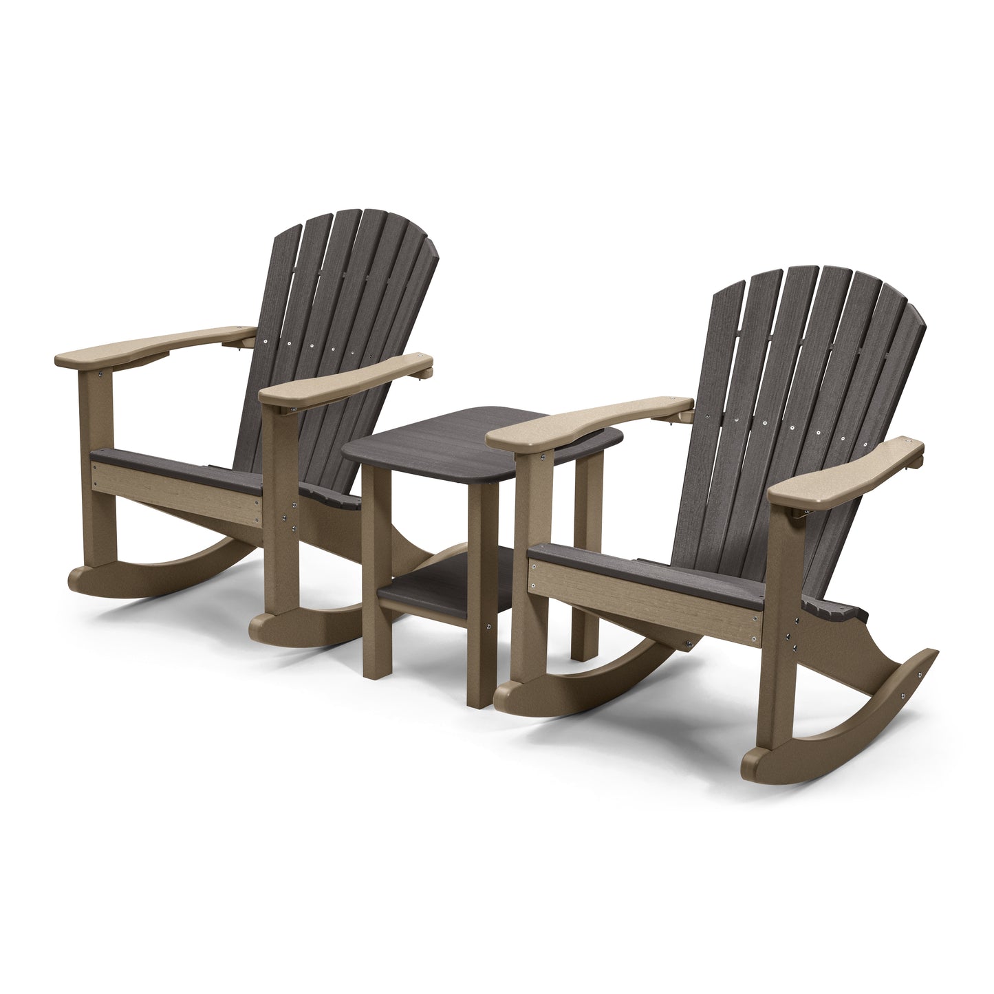 Perfect Choice Furniture Recycled Plastic Classic Adirondack Rocking Chair Set - LEAD TIME TO SHIP 4 WEEKS OR LESS