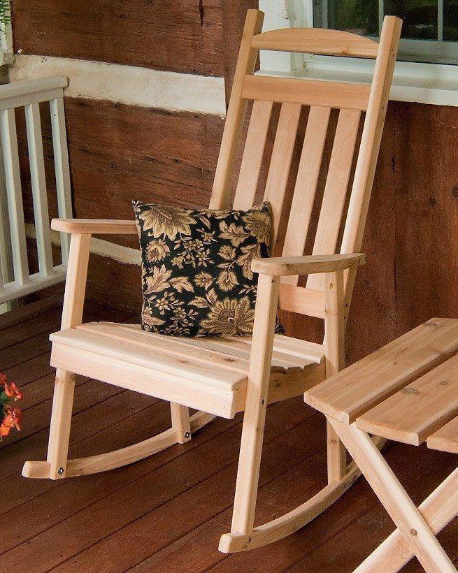 Regallion Outdoor Western Red Cedar Classic Porch Rocking Chair - LEAD TIME TO SHIP 7 BUSINESS DAYS OR LESS