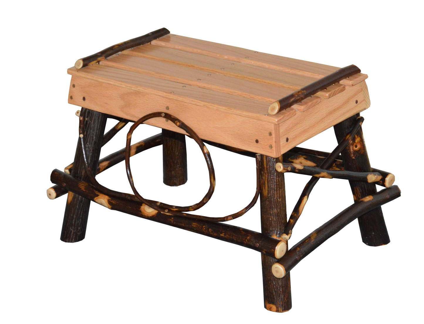 a&l amish hickory foot stool natural hickory