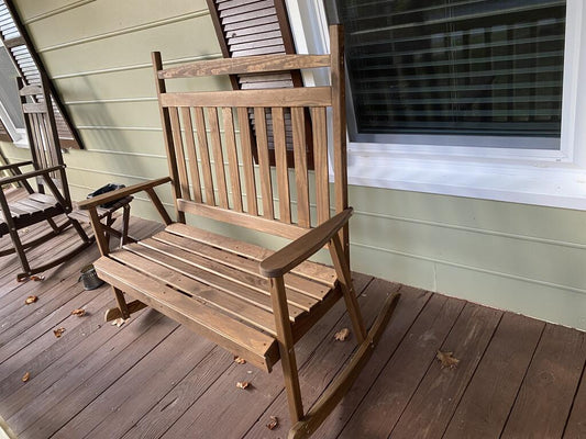 A&L FURNITURE CO. Yellow Pine Double Classic Porch Rocking Chair - LEAD TIME TO SHIP 10 BUSINESS DAYS