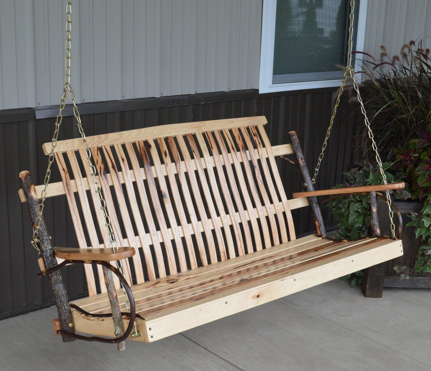 A&L Furniture Co. Amish Bentwood 4' Hickory Porch Swing - Ships FREE in 5-7 Business days - Rocking Furniture