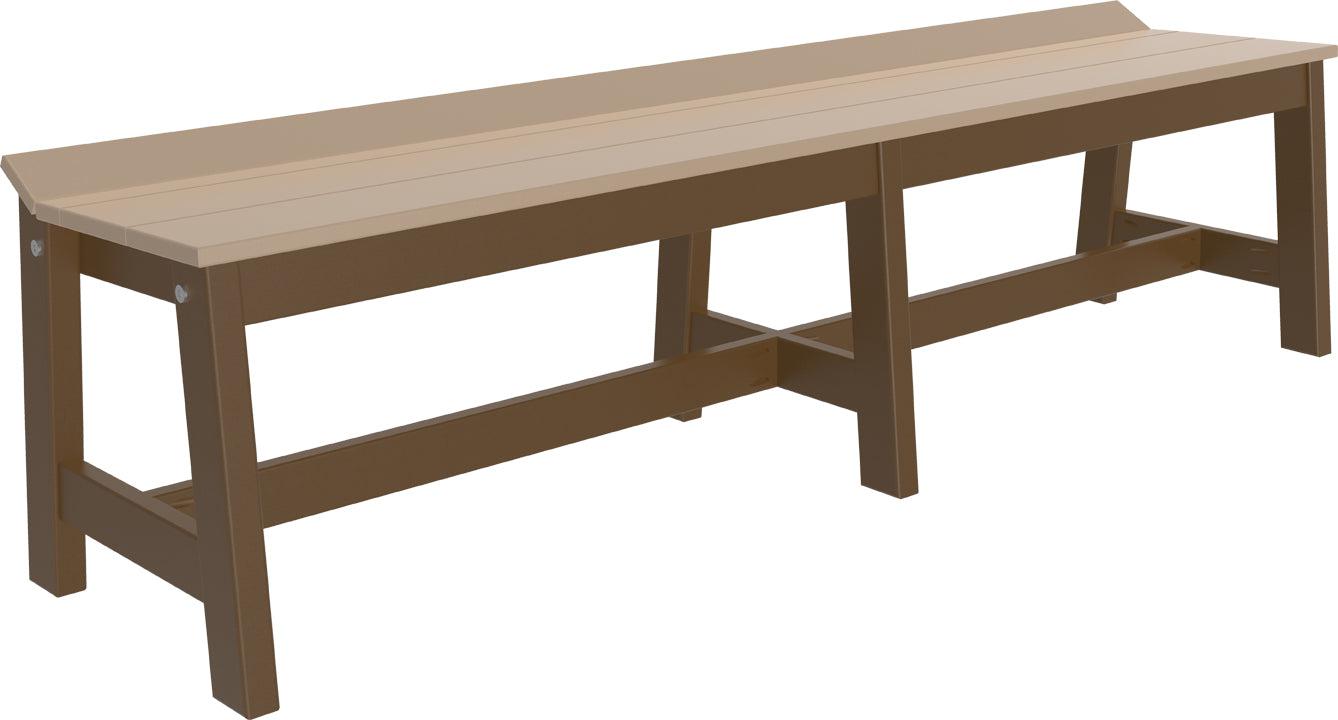 LuxCraft Recycled Plastic 72" Café Dining Bench (DINING HEIGHT) - LEAD TIME TO SHIP 3 TO 4 WEEKS