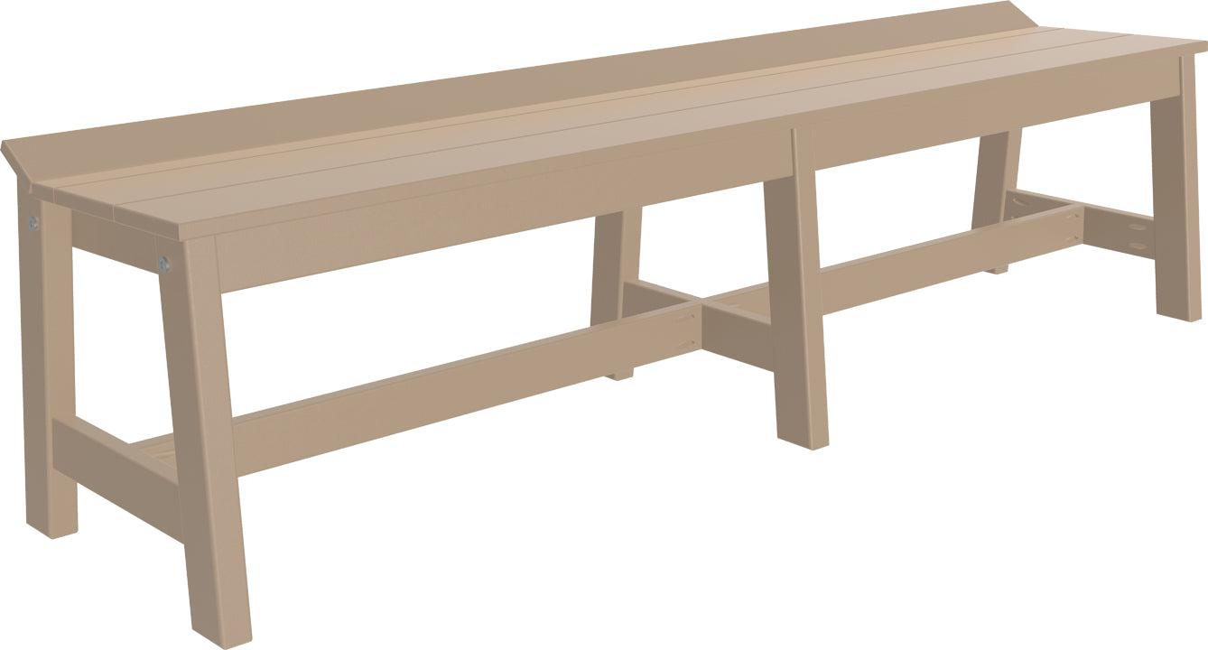 LuxCraft Recycled Plastic 72" Café Dining Bench (DINING HEIGHT) - LEAD TIME TO SHIP 3 TO 4 WEEKS