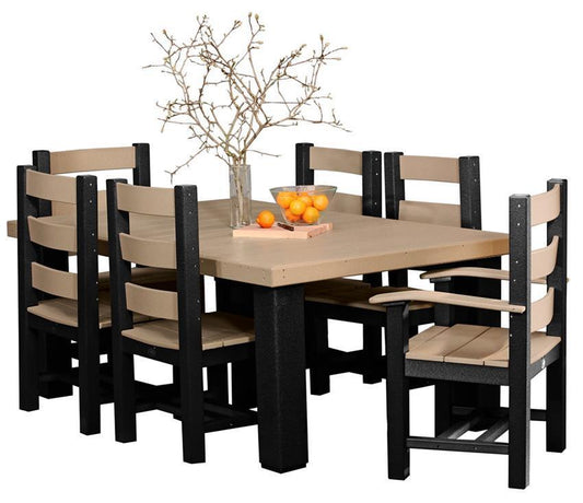 LuxCraft Recycled Plastic 4' x 6' Contemporary Poly Outdoor Dining Set - LEAD TIME TO SHIP 3 TO 4 WEEKS