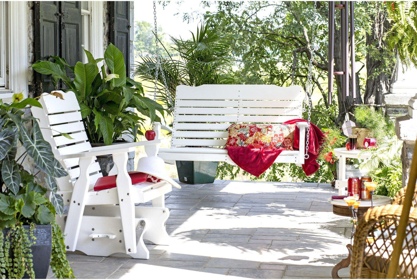 Leisure Lawns Amish Made Recycled Plastic 4' Curve-Back Porch Swing Model #416 - LEAD TIME TO SHIP 6 WEEKS OR LESS