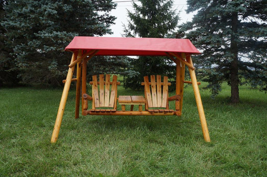 Moon Valley Rustic Tete-a-Tete Swing (Canopy Only) - LEAD TIME TO SHIP: (UNFINISHED - 2 WEEKS) - (FINISHED - 4 WEEKS)