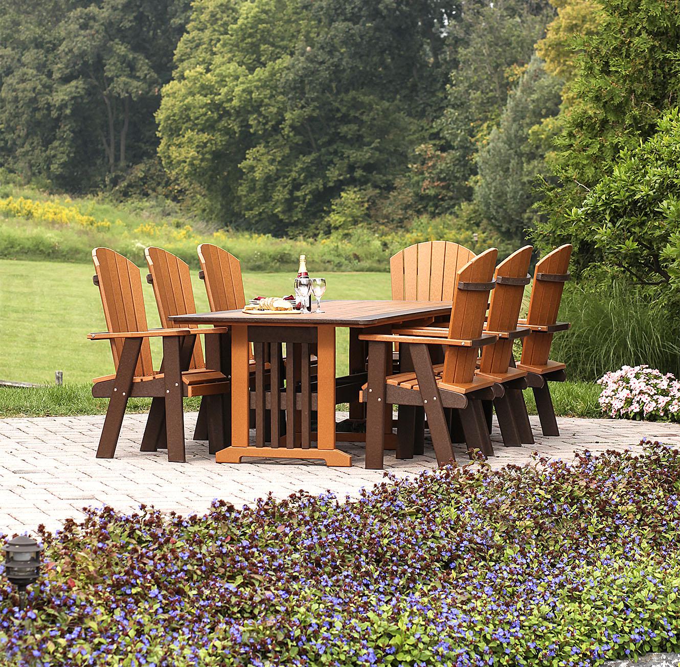 Leisure Lawns Amish Made 96" English Garden Recycled Plastic Table Model #896D (Dining Height) - LEAD TIME TO SHIP 6 WEEKS OR LESS