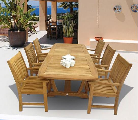 Royal Teak Collection 64/80/96" Outdoor Gala Expansion Patio Table - SHIPS WITHIN 1 TO 2 BUSINESS DAYS