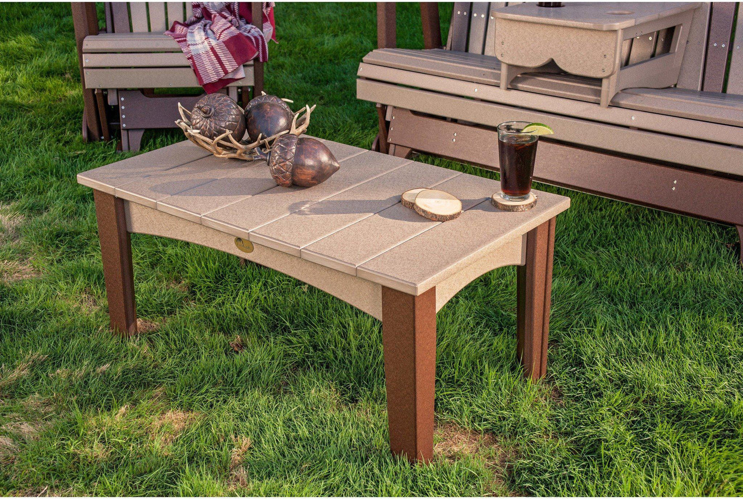 LuxCraft Recycled Plastic Island Coffee Table - LEAD TIME TO SHIP 3 TO 4 WEEKS