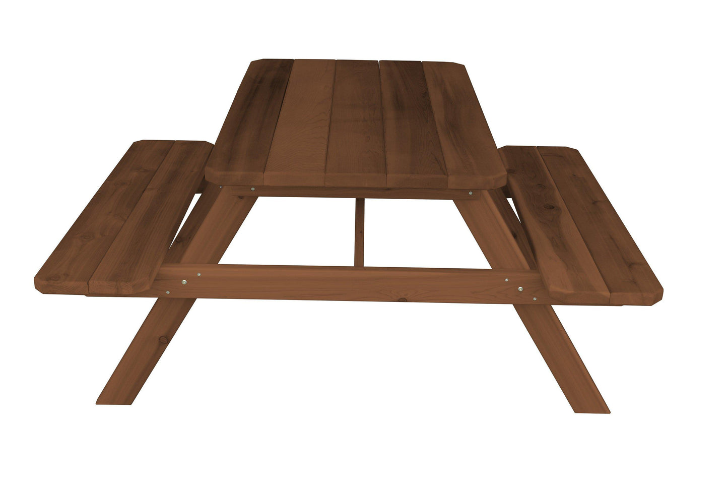 Regallion Outdoor Western Red Cedar 5' Table w/Attached Benches - LEAD TIME TO SHIP 2 WEEKS