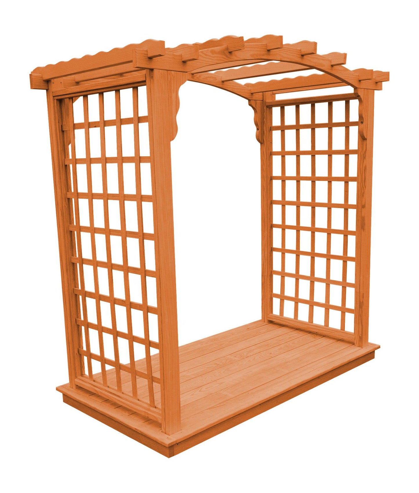 Backyard Crafts 4' Cambridge Pressure Treated Pine Arbor & Deck - LEAD TIME TO SHIP 10 BUSINESS DAYS