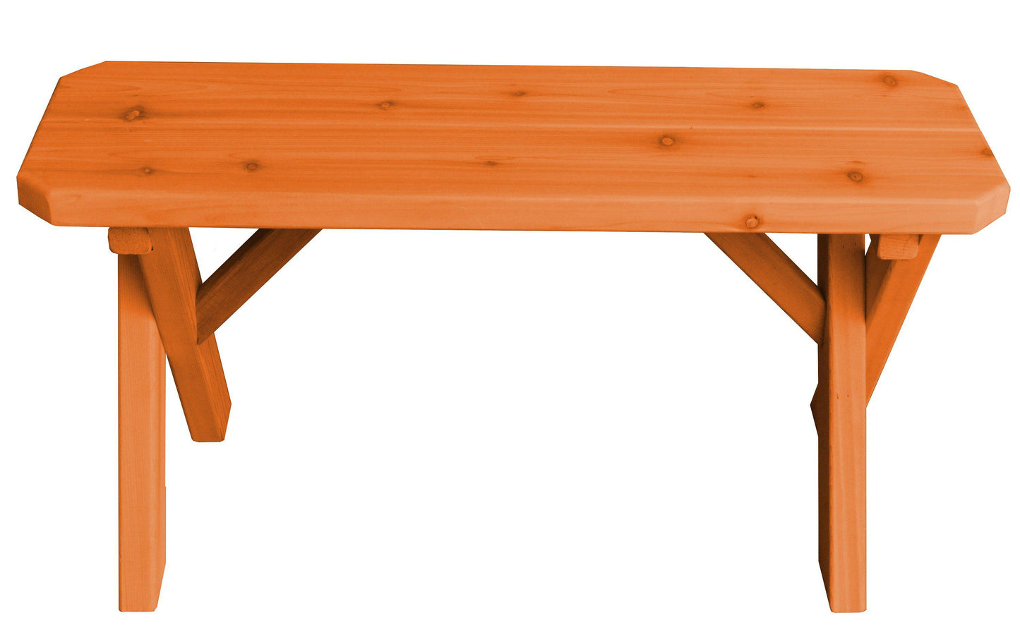 Regallion Outdoor Western Red Cedar 33" Crossleg Bench Only - LEAD TIME TO SHIP 15 BUSINESS DAYS OR LESS