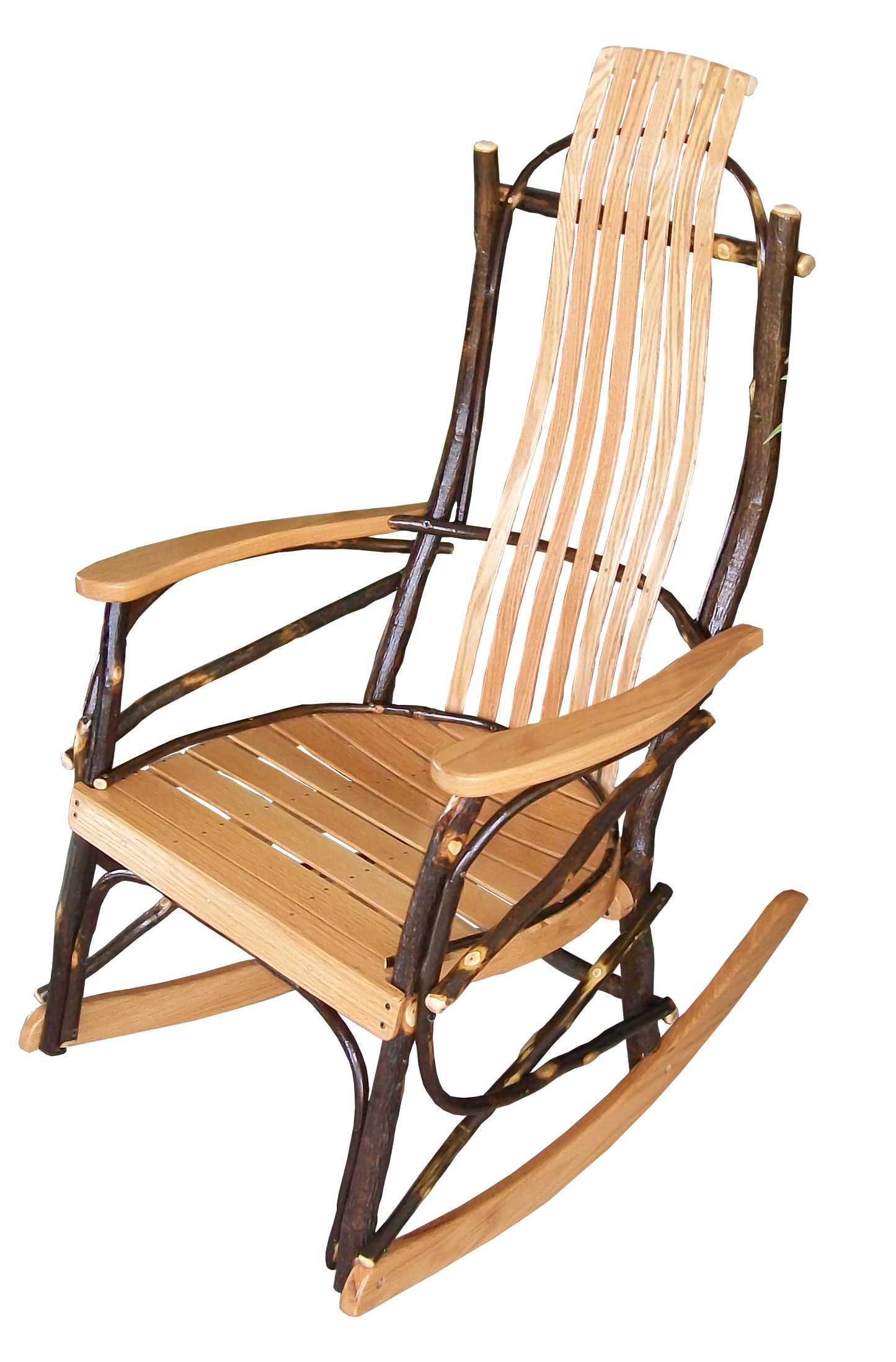 amish hickory rocking chair  natural finish