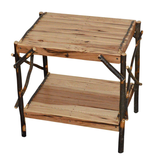 a&l amish hickory end table rustic finish