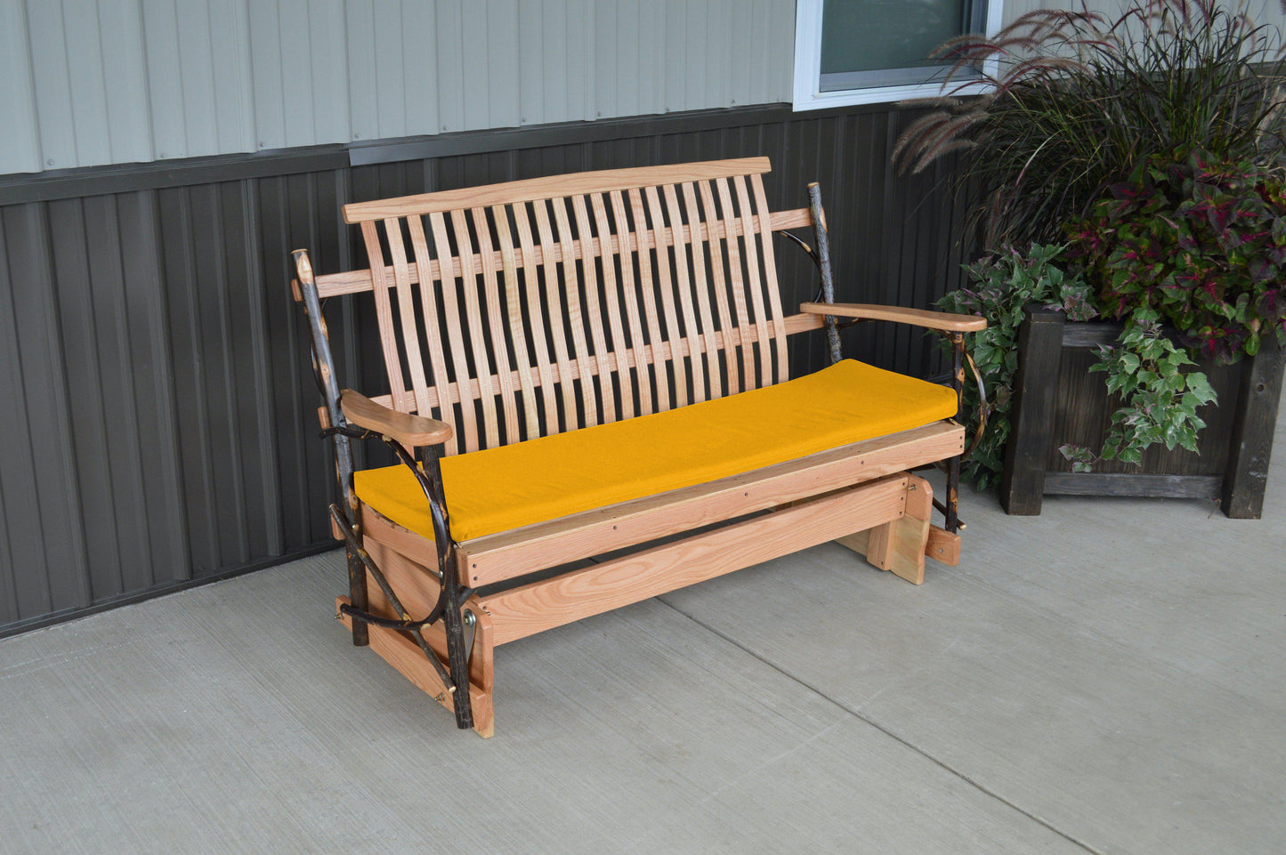 A&L Furniture Co. Amish Bentwood 5' Hickory Porch Glider - LEAD TIME TO SHIP 10 BUSINESS DAYS