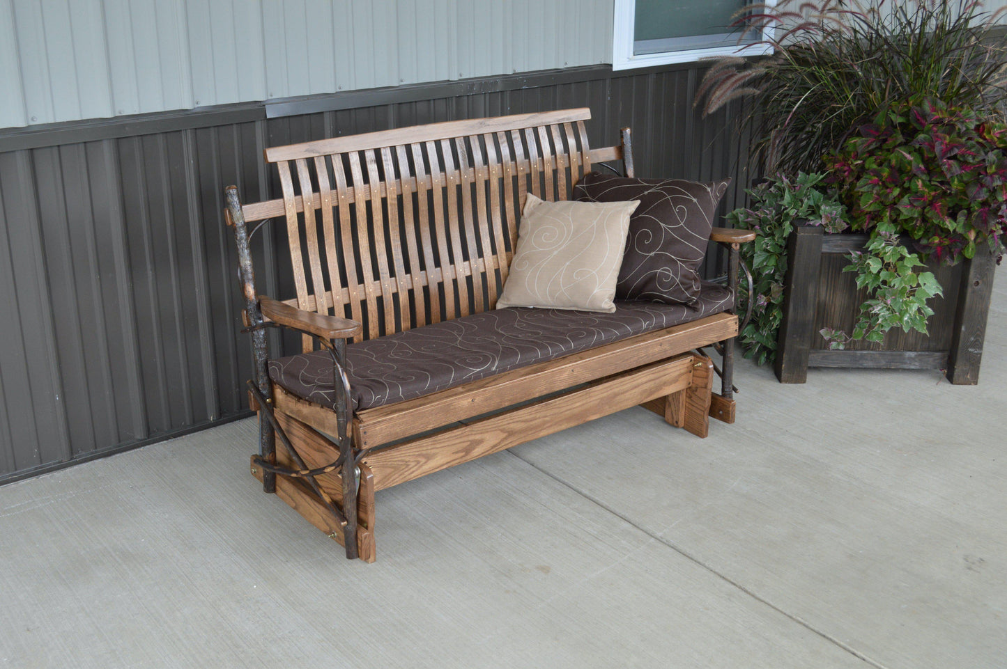 A&L Furniture Co. Amish Bentwood 5' Hickory Porch Glider - LEAD TIME TO SHIP 10 BUSINESS DAYS