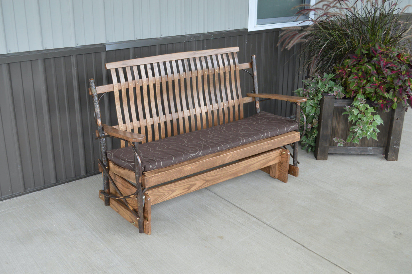 A&L Furniture Co. Amish Bentwood 5' Hickory Porch Glider - LEAD TIME TO SHIP 10 BUSINESS DAYS