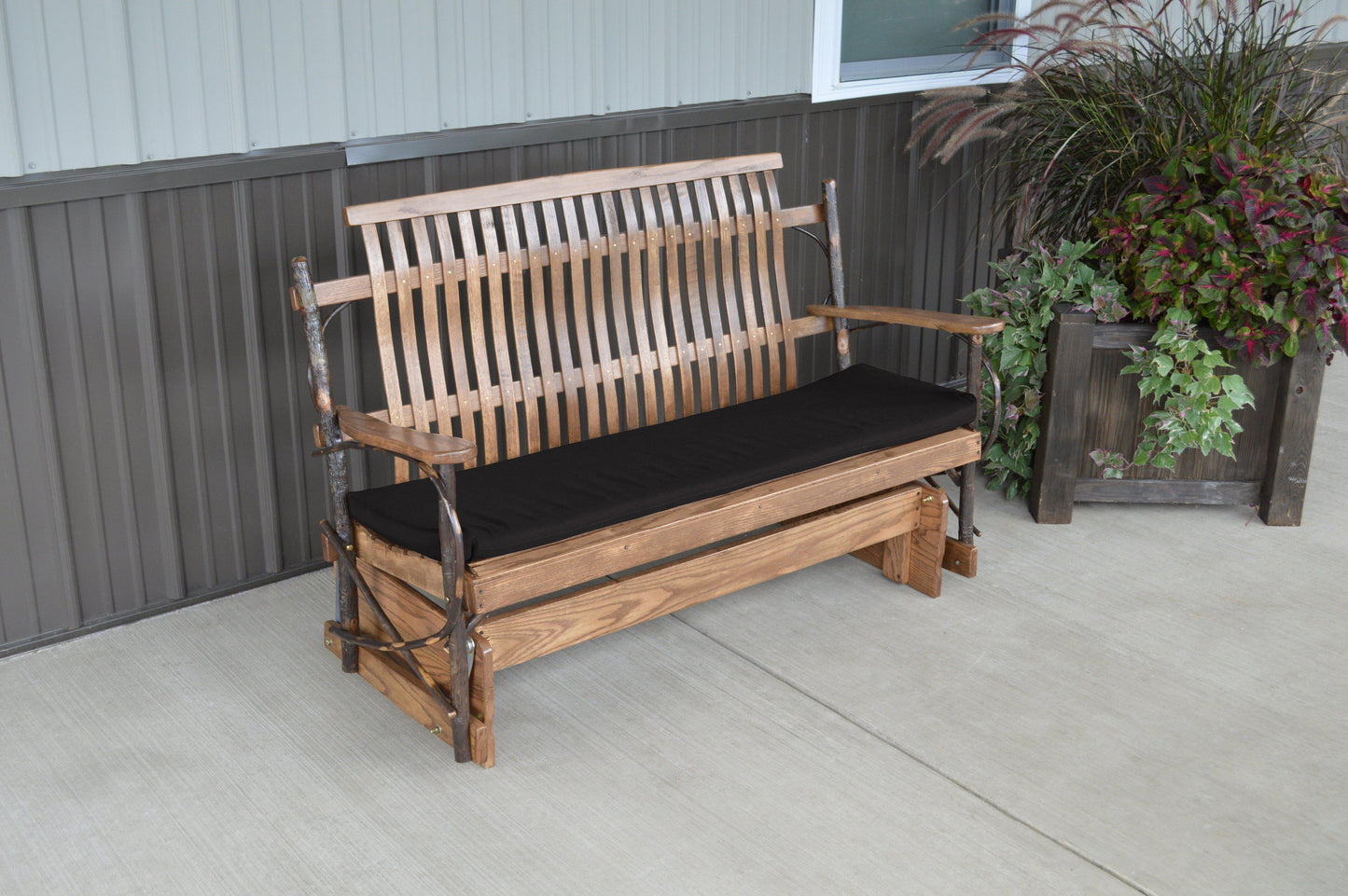 A&L Furniture Co. Amish Bentwood 5' Hickory Porch Glider - LEAD TIME TO SHIP 10 BUSINESS DAYS