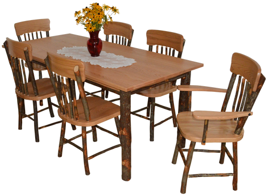 A&L Furniture Co. Hickory 7 Piece Farm Table Dining Set w/ 2 arm Chairs and 4 Dining Chairs - LEAD TIME TO SHIP 10 BUSINESS DAYS
