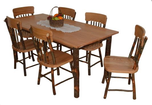 A&L Furniture Co. Timberlux Rustic Hickory 7 Piece Farm Table Dining Set - LEAD TIME TO SHIP 10 BUSINESS DAYS