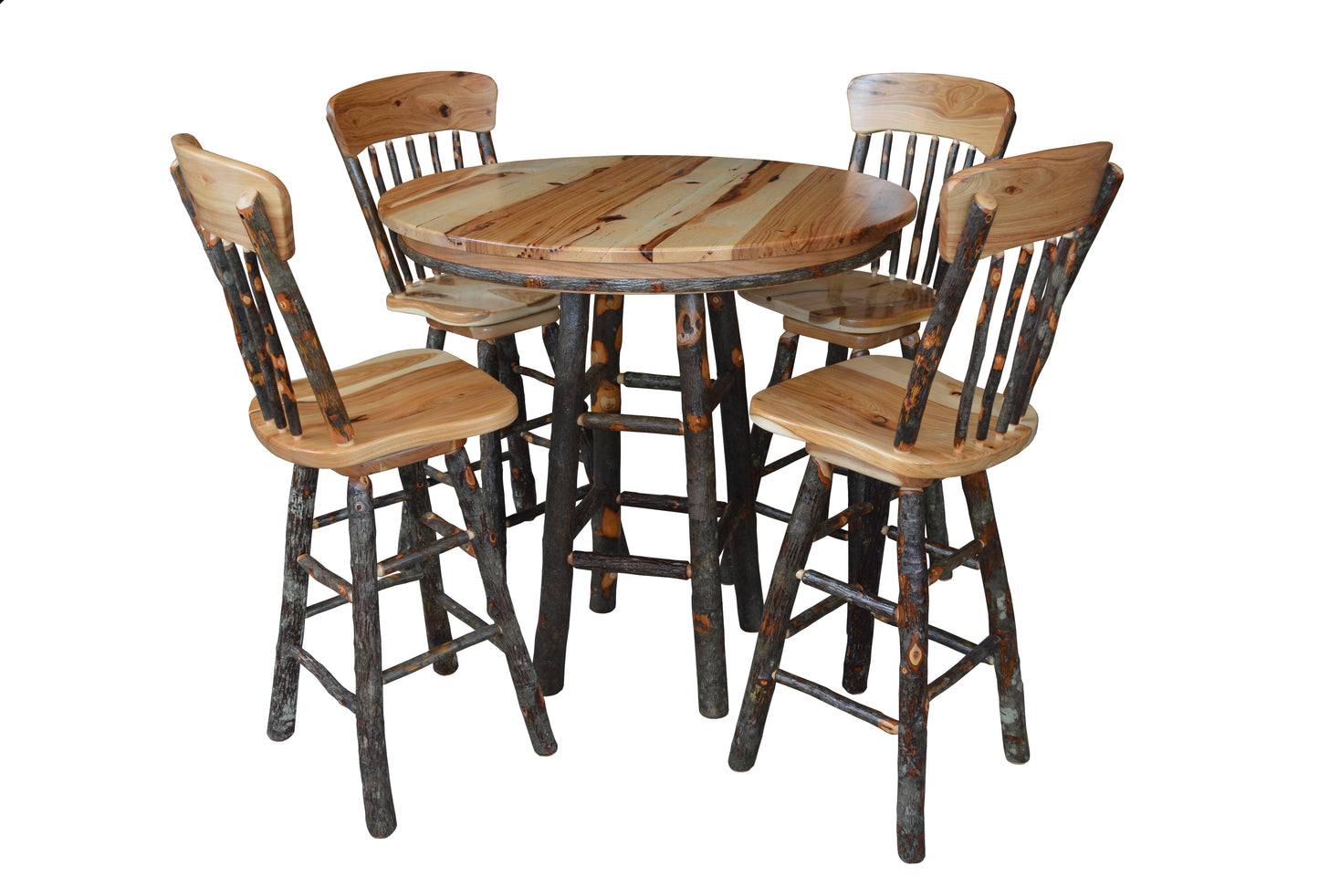 A&L Furniture Co. Timberlux Rustic Hickory 42" Round Bar Table - LEAD TIME TO SHIP 10 BUSINESS DAYS