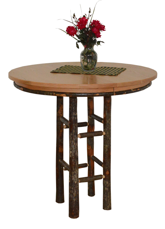 A&L Furniture Co. Timberlux Rustic Hickory 42" Round Bar Table - LEAD TIME TO SHIP 10 BUSINESS DAYS