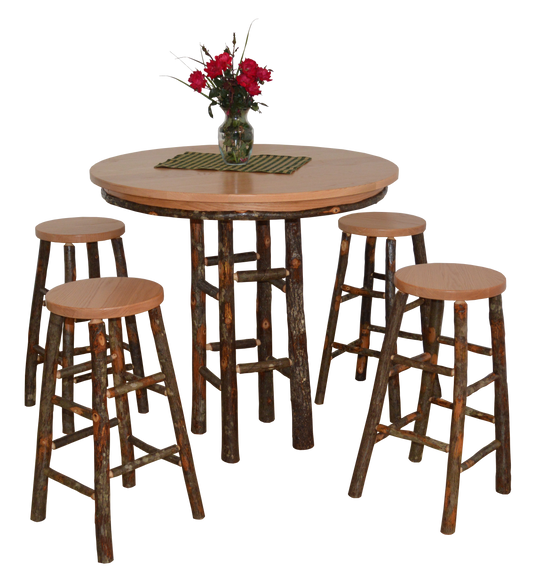 A&L Furniture Co. Timberlux Rustic Hickory 5 Piece Bar Table Set - LEAD TIME TO SHIP 10 BUSINESS DAYS