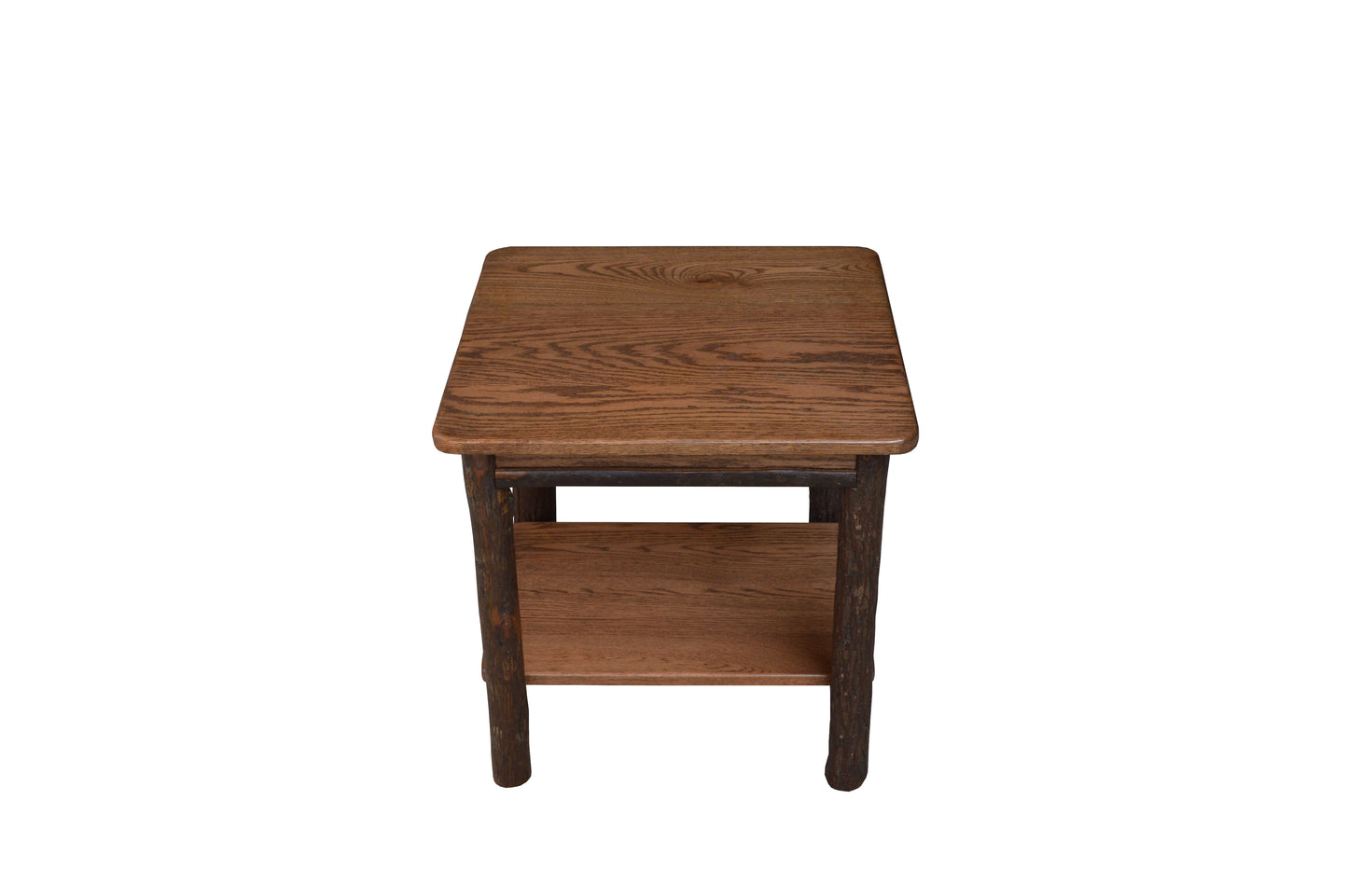 A&L Furniture Co. Hickory Solid Wood End Table with Shelf - LEAD TIME TO SHIP 10 BUSINESS DAYS