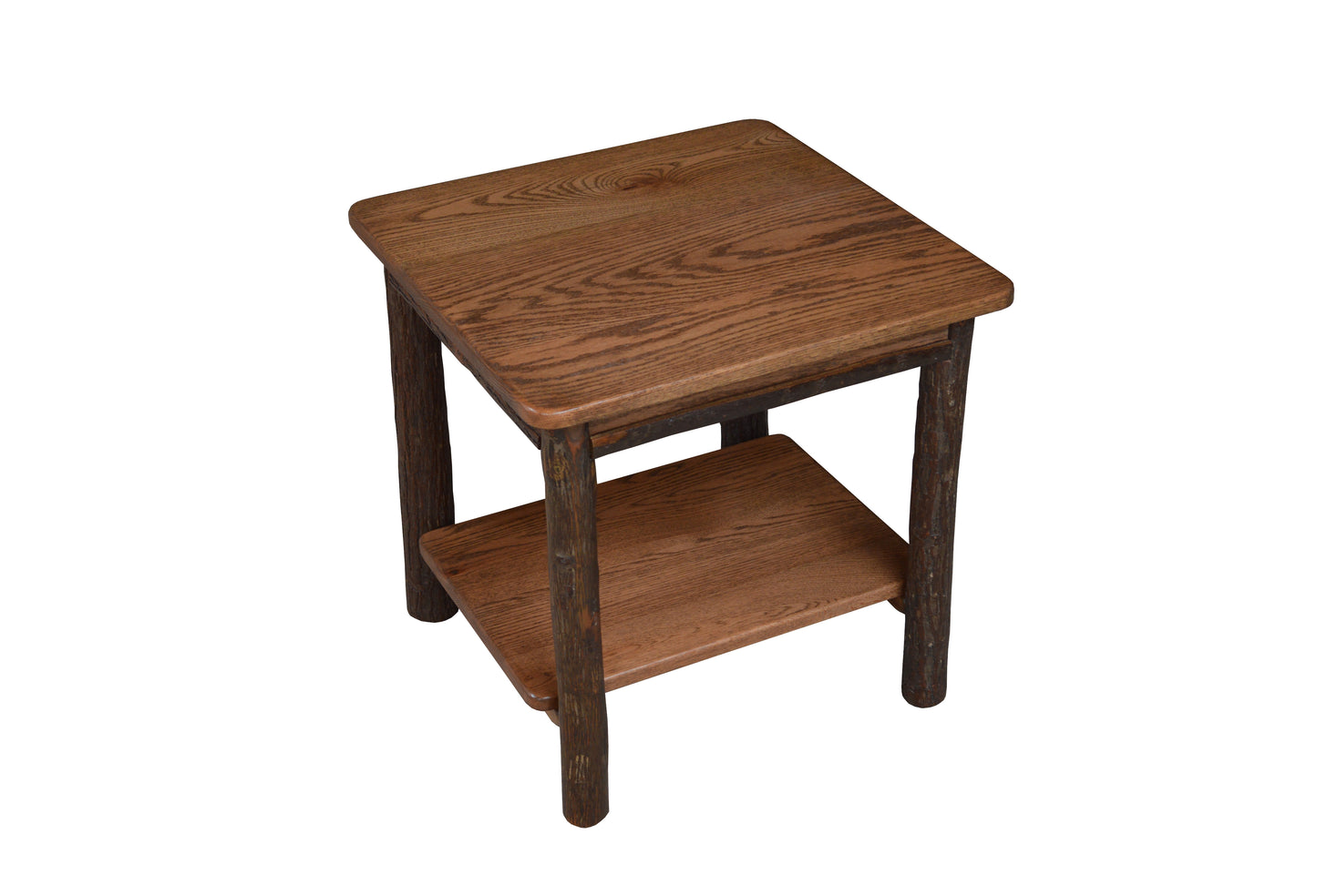 A&L Furniture Co. Hickory Solid Wood End Table with Shelf - LEAD TIME TO SHIP 10 BUSINESS DAYS