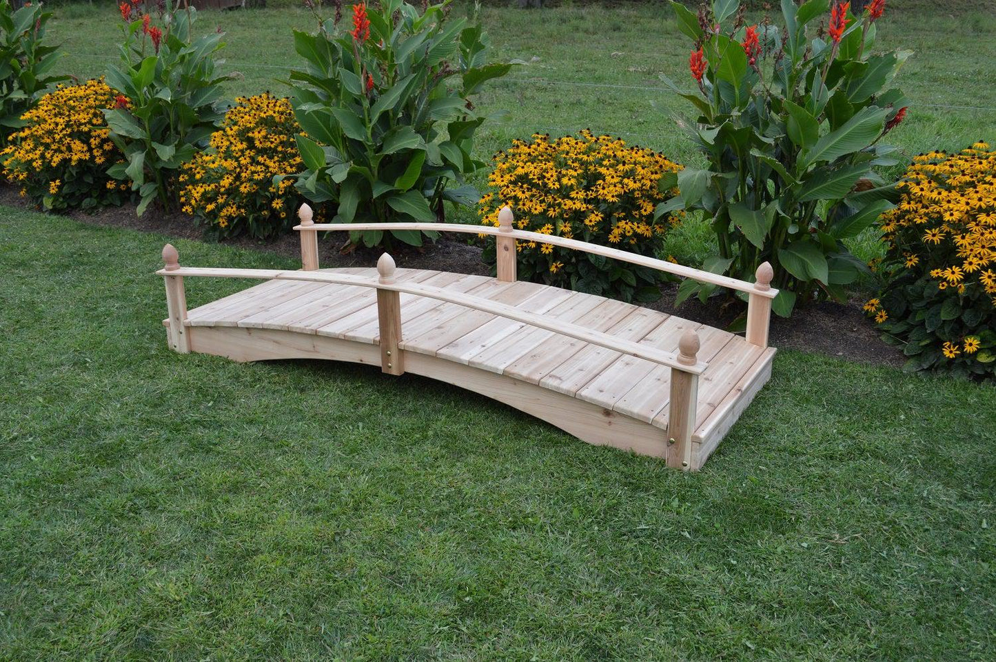 A&L Furniture Co. Western Red Cedar 4'X8' Acorn Garden Bridge (THIS ITEM HAS BEEN DISCONTINUED) - LEAD TIME TO SHIP 2 WEEKS