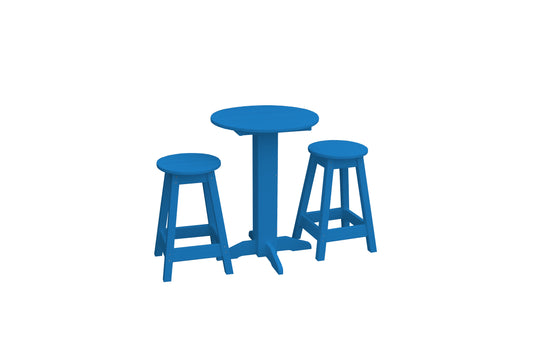 A&L Furniture Co. Recycled Plastic Round Bistro Stool Set - LEAD TIME TO SHIP 10 BUSINESS DAYS