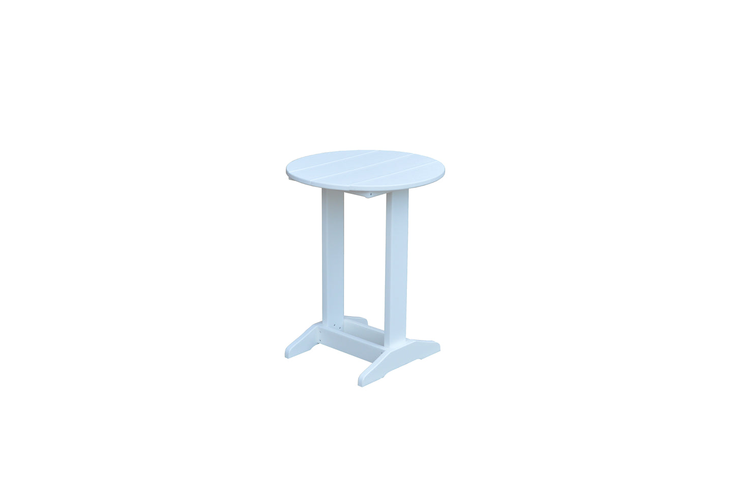 A&L Furniture Co. Recycled Plastic Round Balcony Side Table (PAIRS W/ COUNTER HEIGHT FURNITURE) - LEAD TIME TO SHIP 10 BUSINESS DAYS