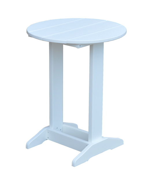 Bryton Park Poly Furniture Recycled Plastic Round Balcony Side Table (PAIRS W/ COUNTER HEIGHT FURNITURE) - LEAD TIME TO SHIP 10 BUSINESS DAYS