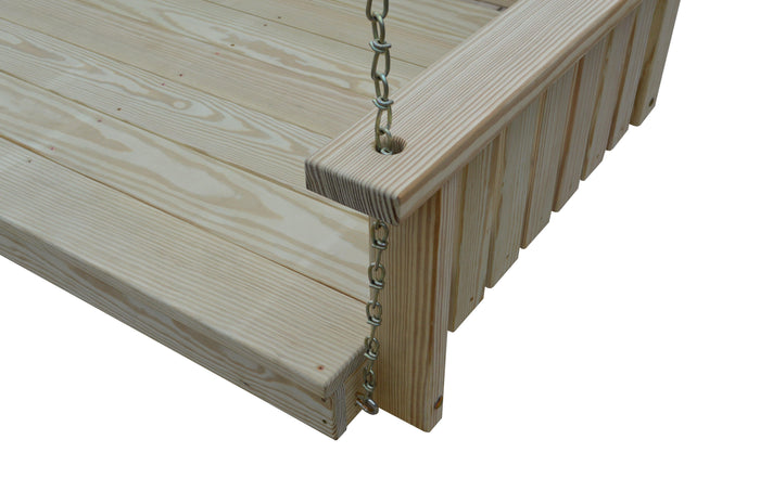 a&l pressure treated pine 75" wingate swingbed unfinished close-up