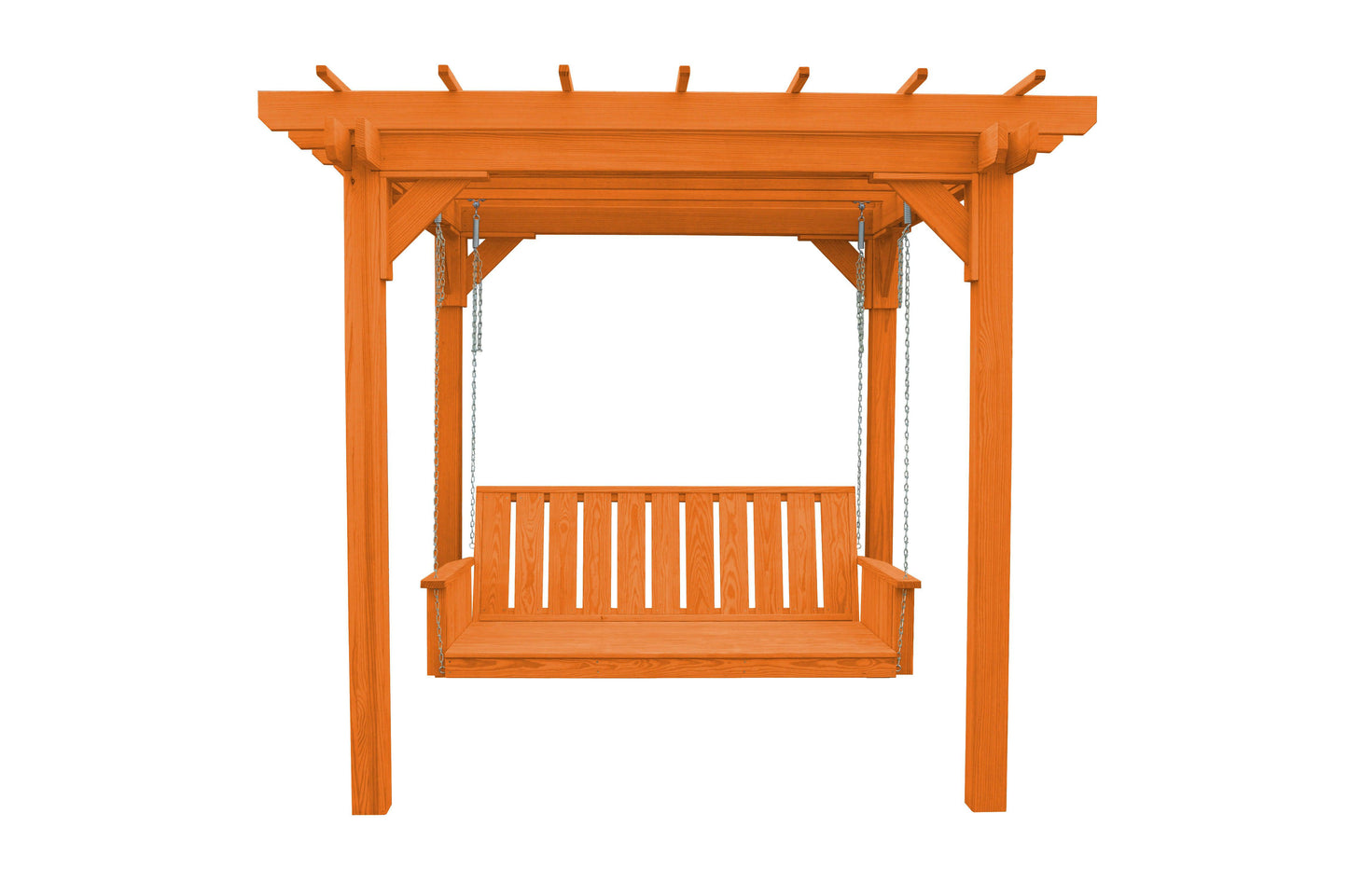 A&L Furniture Co. Pressure Treated Pine 8' x 8' Bradford Pergola with Swing Hangers - LEAD TIME TO SHIP 10 BUSINESS DAYS