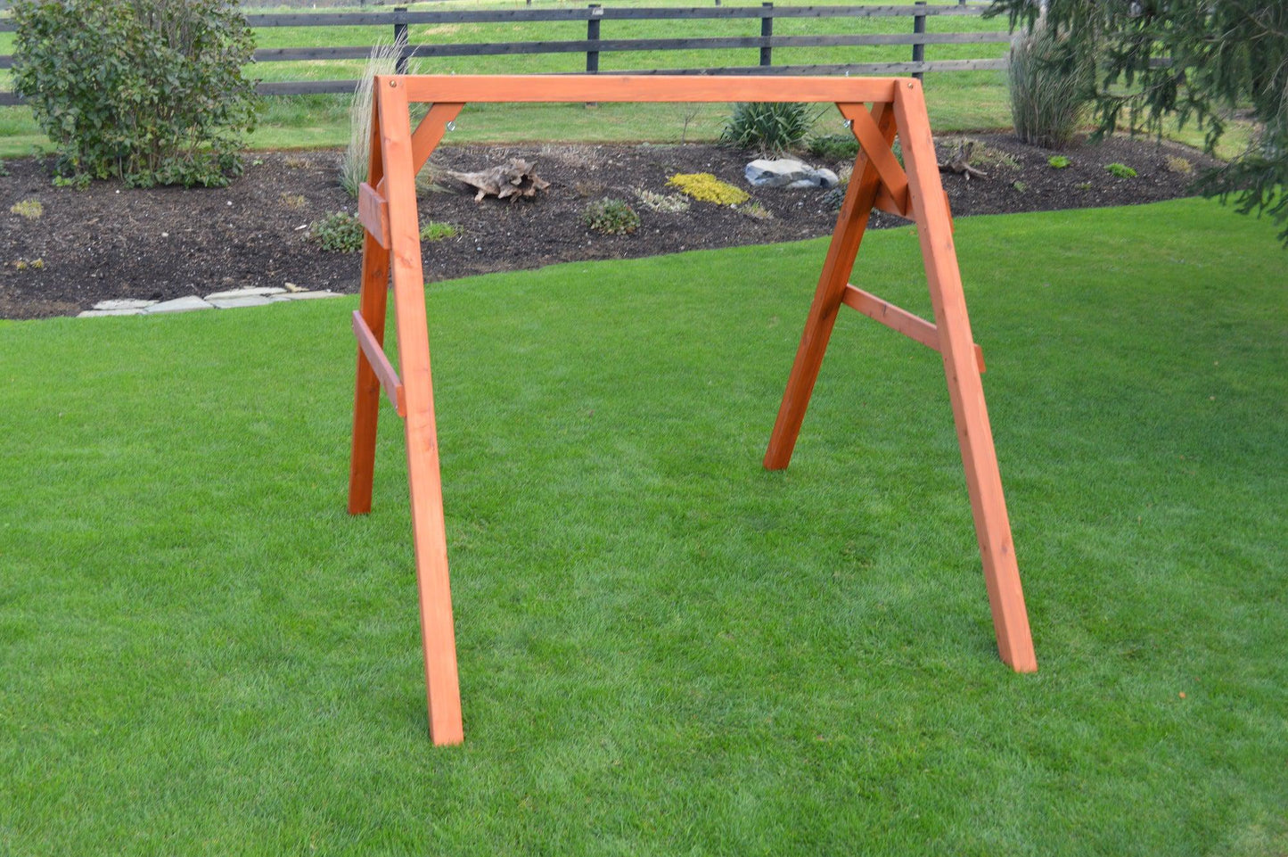 Regallion Outdoor 6ft. Heavy Duty 4x4  A-Frame  Red Cedar Swing Stand for Swing or Swingbed Heavy Duty 1000 lbs Max Weight Capacity (Hangers Included) - LEAD TIME TO SHIP 2 WEEKS