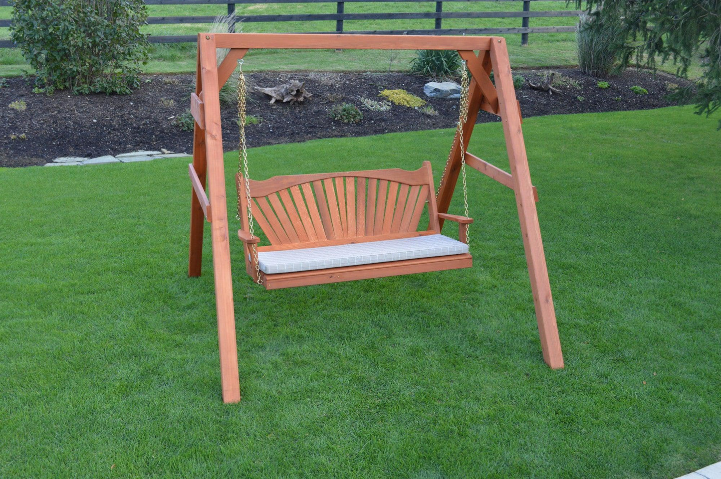 Regallion Outdoor 4ft  4x4  A-Frame  Red Cedar Swing Stand for Swing or Swingbed Heavy Duty 900 lbs Max Weight Capacity (Hangers Included) - LEAD TIME TO SHIP 2 WEEKS