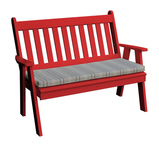 A&L Furniture Company Recycled Plastic 4' Traditional English Garden Bench - LEAD TIME TO SHIP 10 BUSINESS DAYS