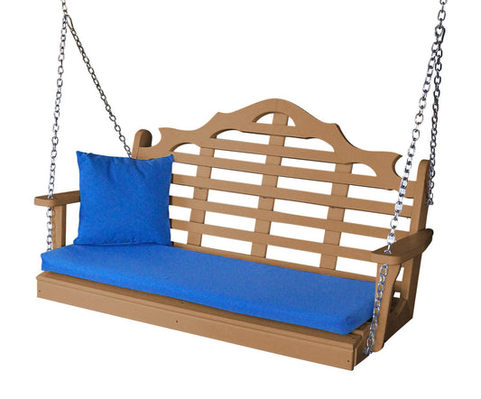 Bryton Park Poly Furniture Marlboro Recycled Plastic 5ft Porch Swing - LEAD TIME TO SHIP 10 BUSINESS DAYS