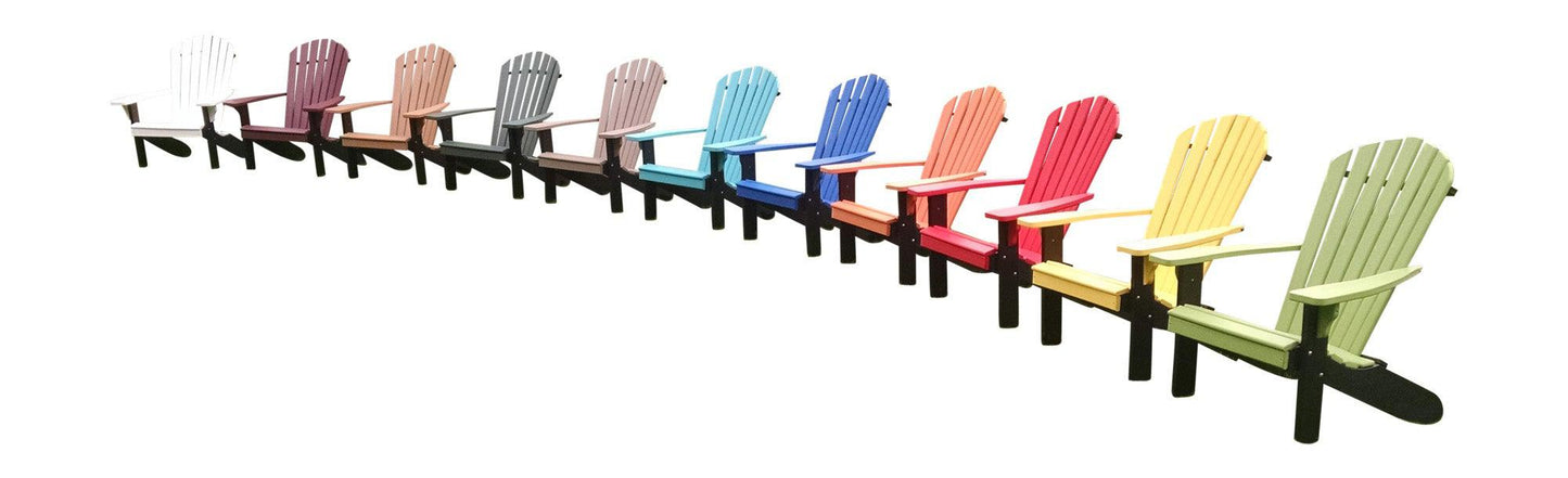 A&L Furniture Co. Amish Made Poly Fanback Adirondack Chair w/Black Frame - LEAD TIME TO SHIP 10 BUSINESS DAYS