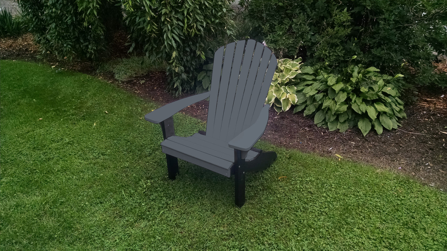 Bryton Park Amish Made Poly Fanback Adirondack Chair w/Black Frame - LEAD TIME TO SHIP 2 WEEKS OR LESS