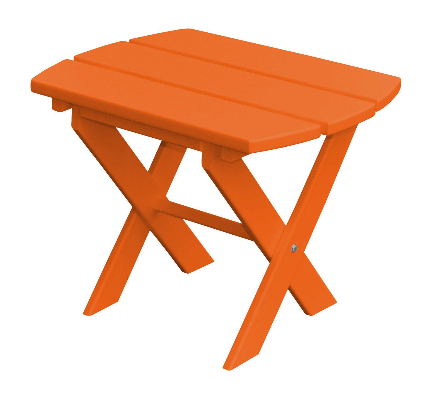 poly folding oval end table bright orange