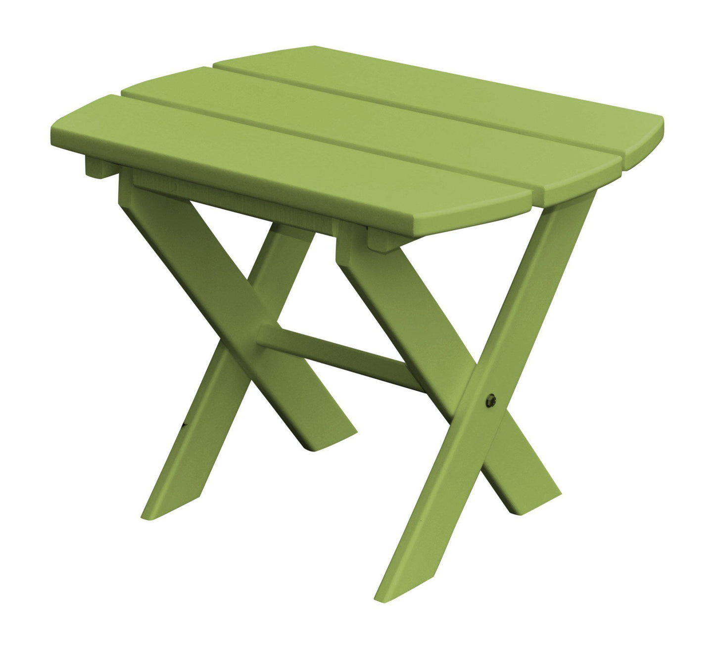 poly folding oval end table tropical lime