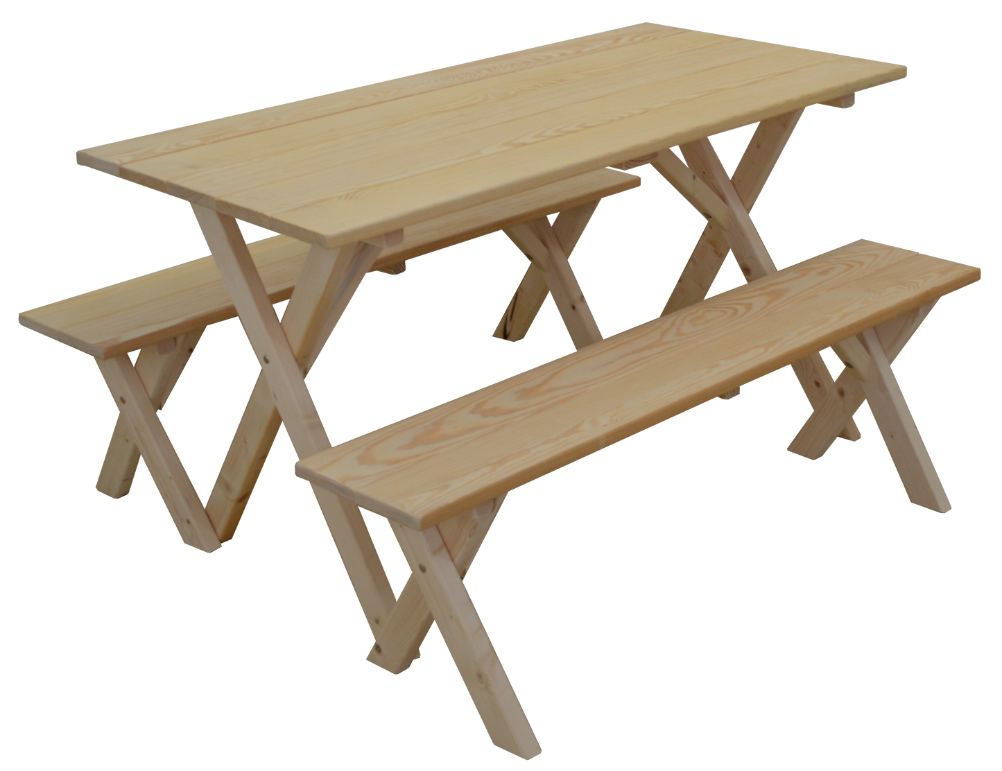 A&L Furniture Co. Yellow Pine 5' Economy Table with 2 benches - LEAD TIME TO SHIP 10 BUSINESS DAYS